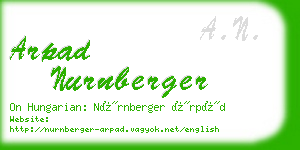 arpad nurnberger business card